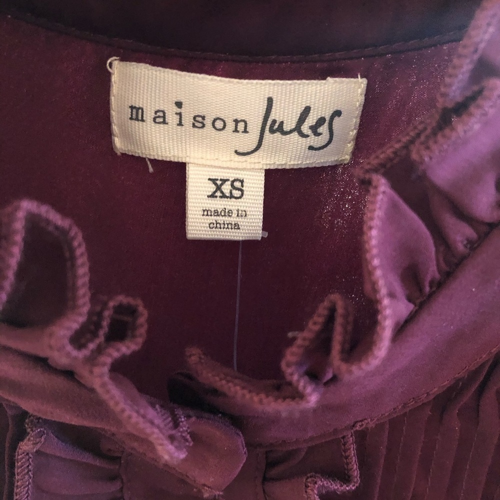 Maison Jules Women PurpleSatin Tie Tuxedo Dress XS - Picture 7 of 16